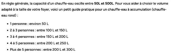 Conseils taille de chauffe-eau thermor